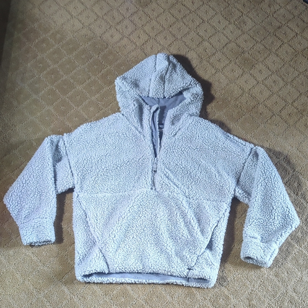 Prana Gray Fuzzy Pullover